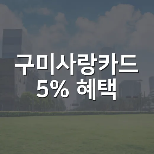 구미사랑카드 5% 혜택