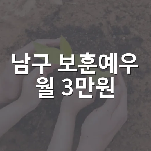 남구 보훈예우 월 3만원