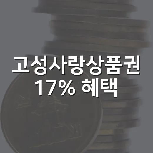 고성사랑상품권 17% 혜택