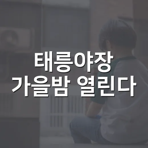 태릉야장 가을밤 열린다