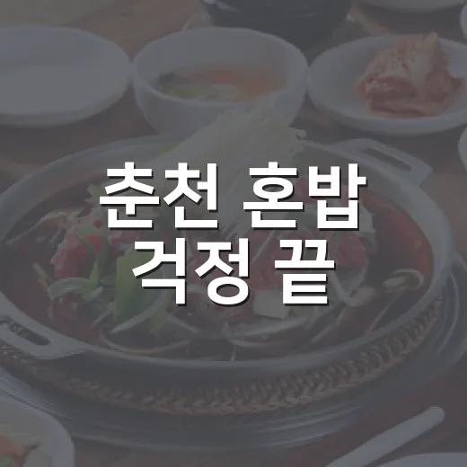 춘천 혼밥 걱정 끝