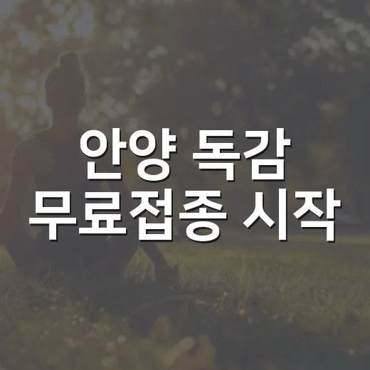안양 독감 무료접종 시작