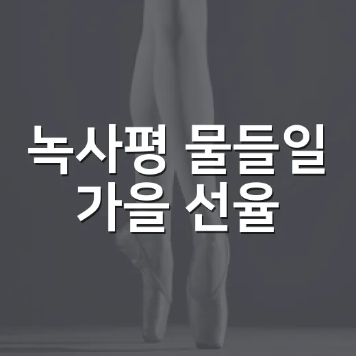 녹사평 물들일 가을 선율