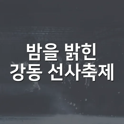 밤을 밝힌 강동 선사축제