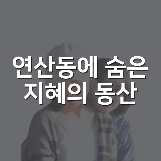연산동에 숨은 지혜의 동산