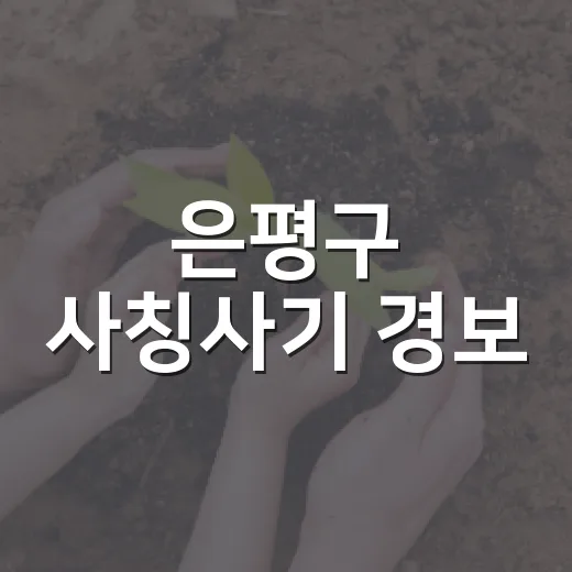 은평구 사칭사기 경보