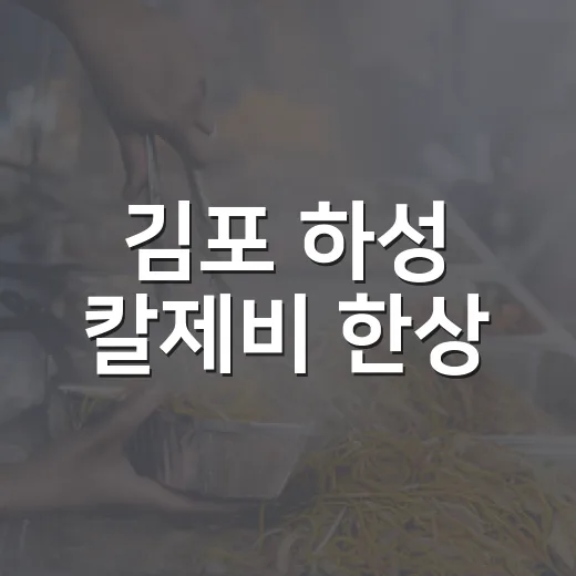 김포 하성 칼제비 한상