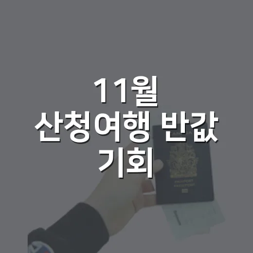 11월 산청여행 반값 기회