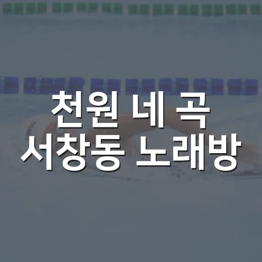 천원 네 곡 서창동 노래방