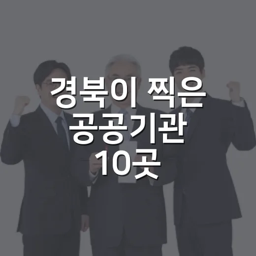 경북이 찍은 공공기관 10곳