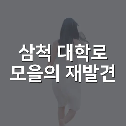 삼척 대학로 모을의 재발견