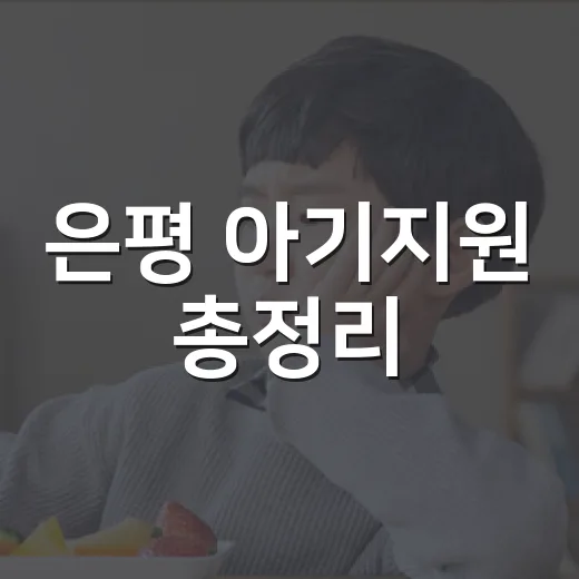 은평 아기지원 총정리