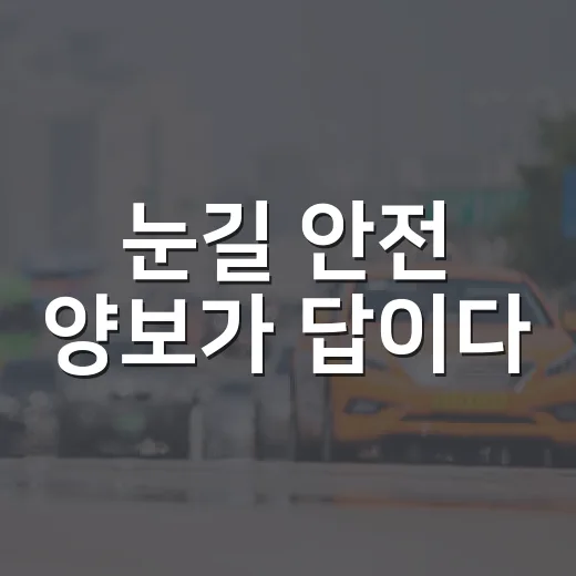 눈길 안전 양보가 답이다