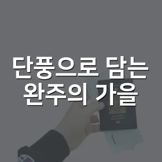 단풍으로 담는 완주의 가을