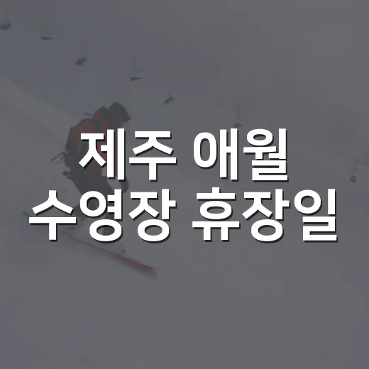 제주 애월 수영장 휴장일
