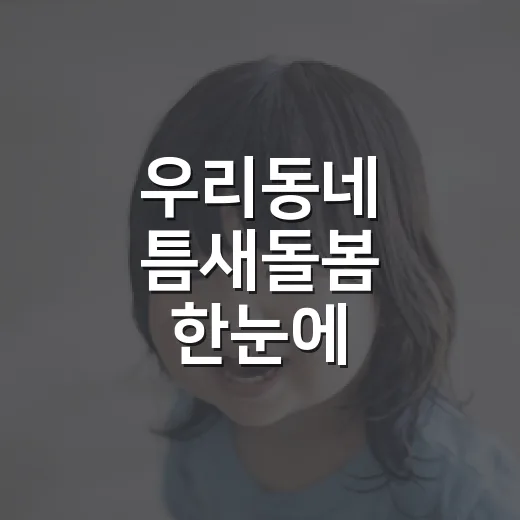 우리동네 틈새돌봄 한눈에