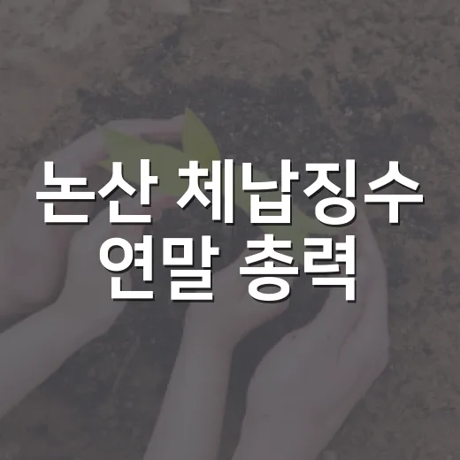 논산 체납징수 연말 총력