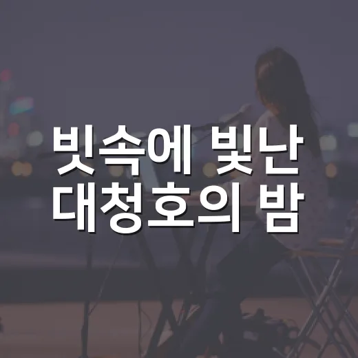 빗속에 빛난 대청호의 밤