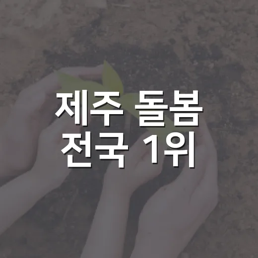 제주 돌봄 전국 1위
