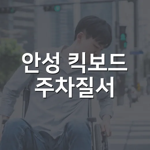 안성 킥보드 주차질서