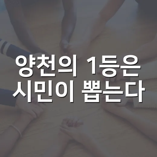 양천의 1등은 시민이 뽑는다