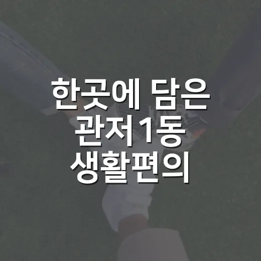 한곳에 담은 관저1동 생활편의