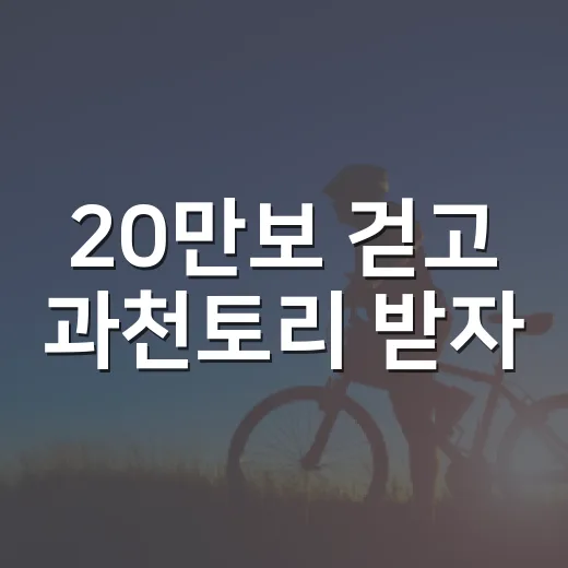 20만보 걷고 과천토리 받자