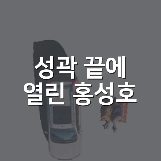 성곽 끝에 열린 홍성호