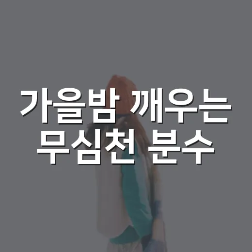 가을밤 깨우는 무심천 분수