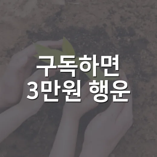 구독하면 3만원 행운