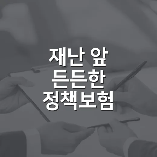 재난 앞 든든한 정책보험