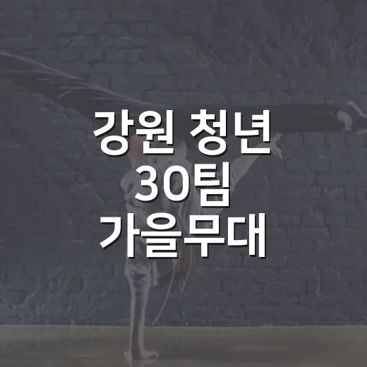 강원 청년 30팀 가을무대
