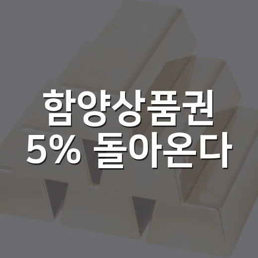 함양상품권 5% 돌아온다