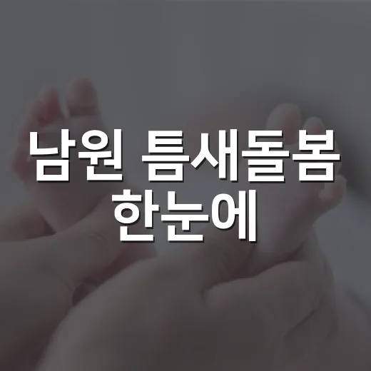 남원 틈새돌봄 한눈에