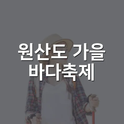 원산도 가을 바다축제