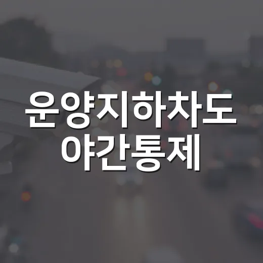 운양지하차도 야간통제