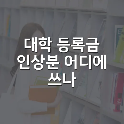 대학 등록금 인상분 어디에 쓰나