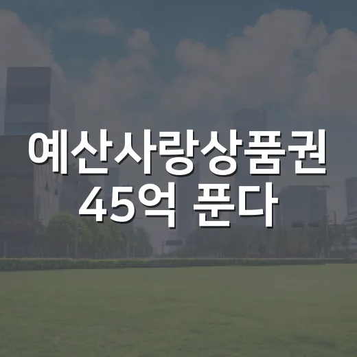 예산사랑상품권 45억 푼다