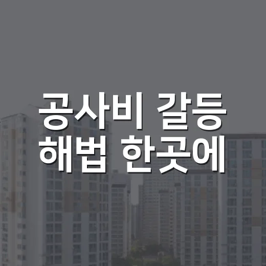 공사비 갈등 해법 한곳에