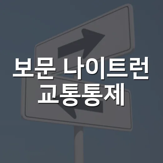 보문 나이트런 교통통제