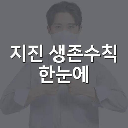 지진 생존수칙 한눈에