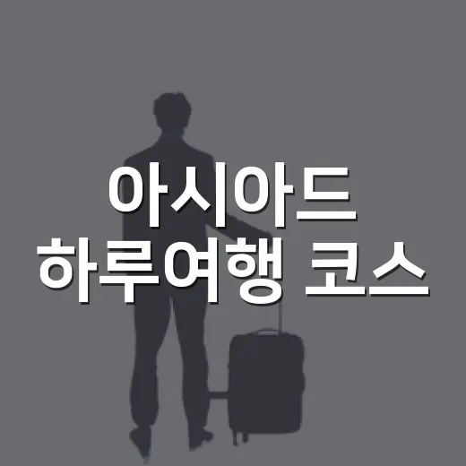 아시아드 하루여행 코스
