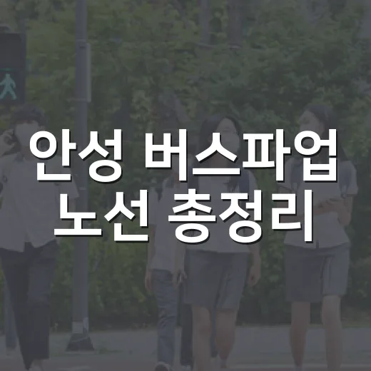 안성 버스파업 노선 총정리
