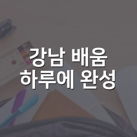 강남 배움 하루에 완성