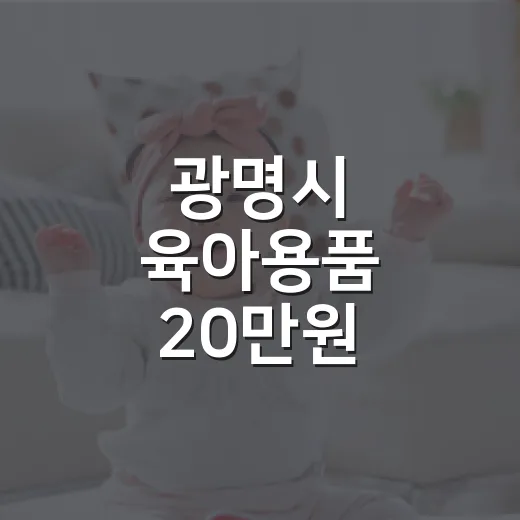 광명시 육아용품 20만원