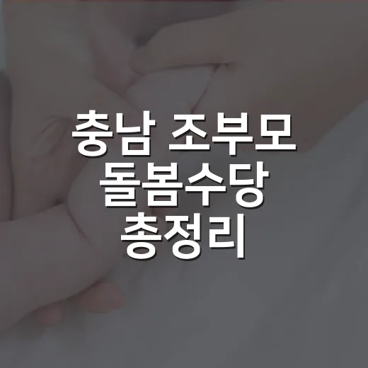 충남 조부모 돌봄수당 총정리