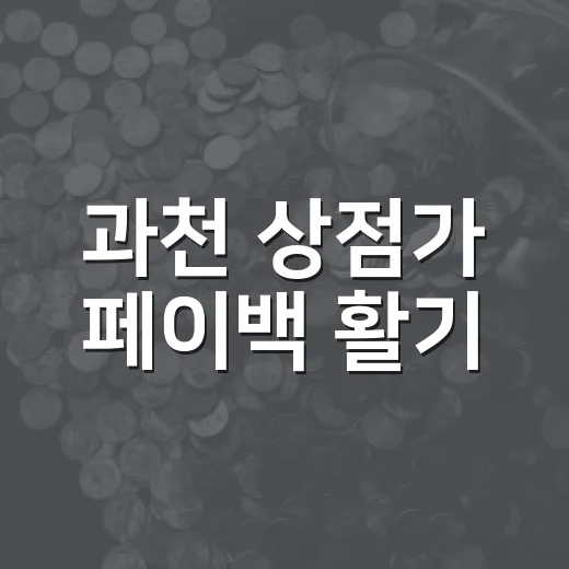 과천 상점가 페이백 활기