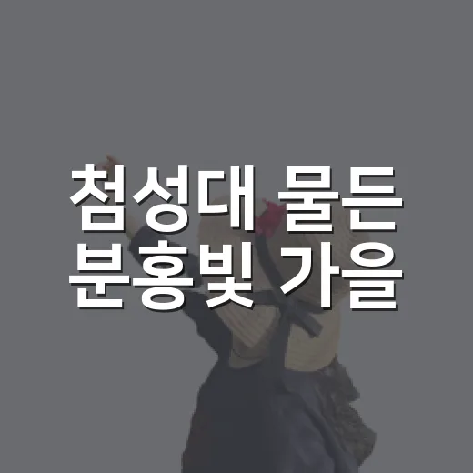 첨성대 물든 분홍빛 가을