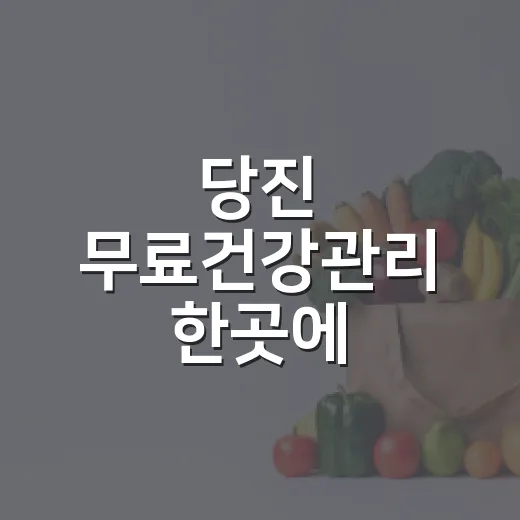 당진 무료건강관리 한곳에