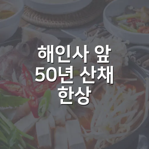 해인사 앞 50년 산채 한상
